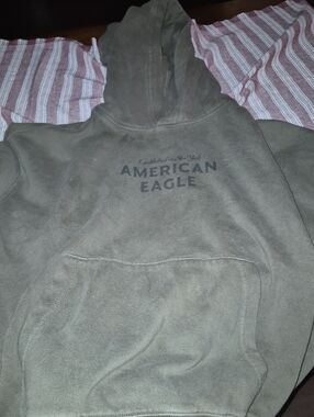 American Eagle Outfitters Olive Green Pullover Hoodie
